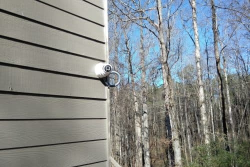 Internet-connected home security camera installation