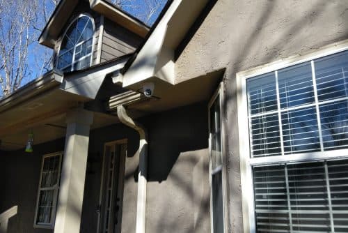 Security camera installation on a residential property
