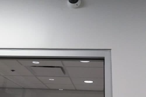 Home security system installation in progress