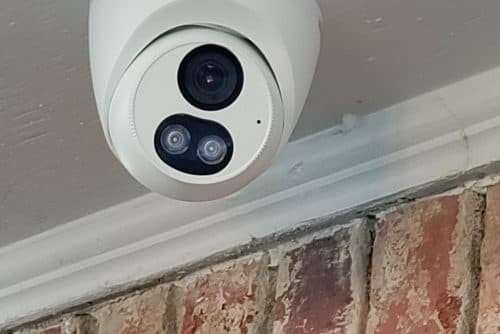Camera wiring detail during installation